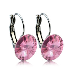Oceľové náušnice s kryštálmi Swarovski® 12 mm, LIGHT ROSE