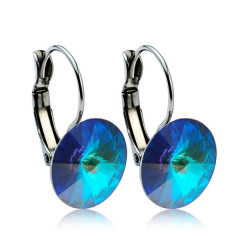 Oceľové náušnice s kryštálmi Swarovski® 12 mm, BERMUDA BLUE