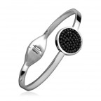 Oceľový náramok s kryštálmi Crystals from Swarovski® BLACK JET