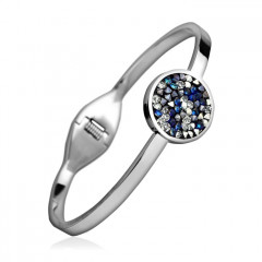 Oceľový náramok s kryštálmi Crystals from Swarovski® BLUE PEPPER