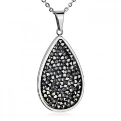 Oceľový náhrdelník s kryštálmi Crystals from Swarovski®, GREY METALISEÉ