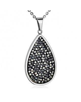 Oceľový náhrdelník s kryštálmi Crystals from Swarovski®, GREY METALISEÉ