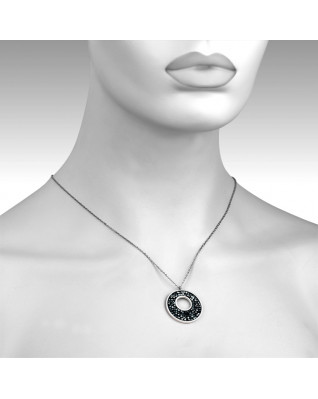 Oceľový náhrdelník s kryštálmi Crystals from Swarovski®, GREY METALISEÉ