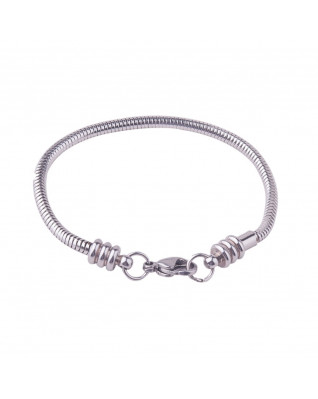 Oceľový náramok - had, dĺžka 19 cm