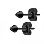 Oceľové náušnice - špičky čierne