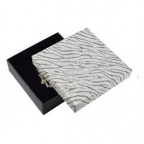 Škatuľka na súpravu šperkov, strieborná zebrovaná