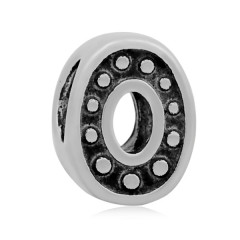 Navliekací oceľový prívesok korálku - číslice "0"