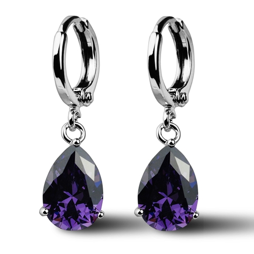 Náušnice NUBIS Carmen s fialovými zirkónmi