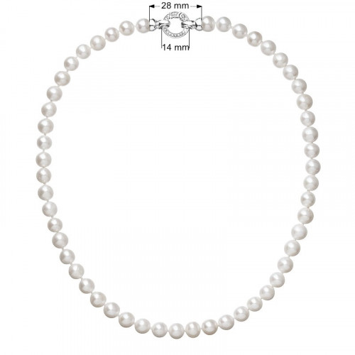 Perlový náhrdelník z pravých riečnych perál biely