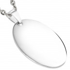 Oceľový prívesok - doštička ovál 28 x 40 mm