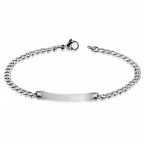 Oceľový náramok s doštičkou, šírka 4 mm