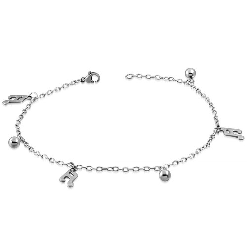 Retiazka na nohu s notami a guličkami