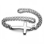 Dámsky oceľový náramok - kríž