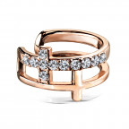 Falošný piercing do ucha - klips s čírymi kamienkami