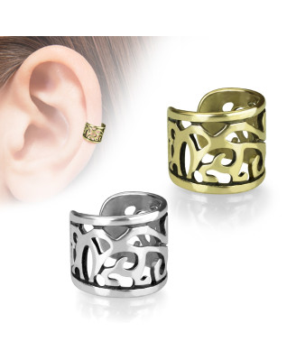 Falošný piercing do ucha - klips s ornamentmi