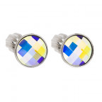 Strieborné skrutkovacie náušnice s Crystals from Swarovski® AB