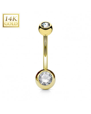 Zlatý piercing do pupku banánik veľký, Au 585/1000