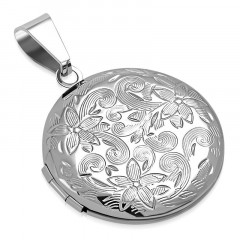 Oceľový prívesok - okrúhly medailón otvárací