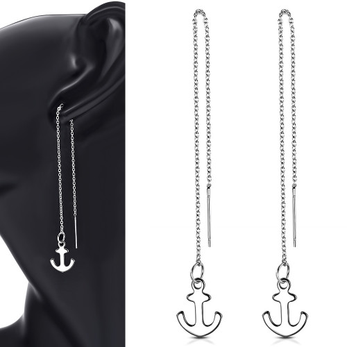 Prevliekacie oceľové náušnice kotva