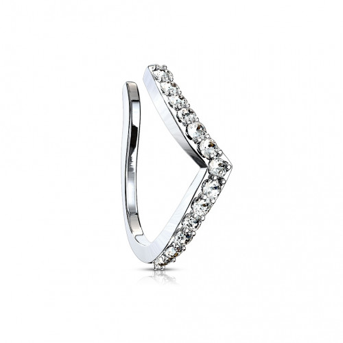 Falošný piercing do nosa s kamienkami - klips