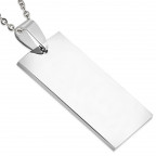 Oceľový prívesok - doštička 20 x 37 mm