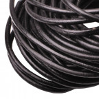 Kožená šnúrka okrúhla čierna, hr. 5 mm