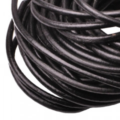 Kožená šnúrka okrúhla čierna, hr. 5 mm