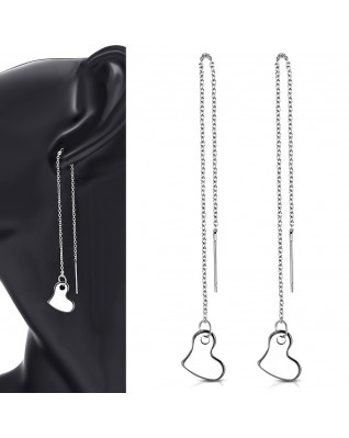 Prevliekacie oceľové náušnice so srdiečkami