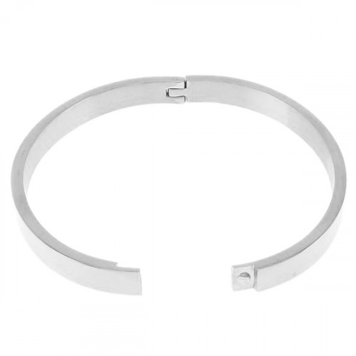 Oceľový náramok kruh otvárací 58 x 50 mm, šírka 6 mm, lesklý