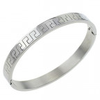 Oceľový náramok kruh so gréckym vzorom