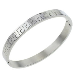 Oceľový náramok kruh so gréckym vzorom