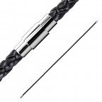 Dvojitý náramok prepletaný čierny, dĺžka 21,5 cm