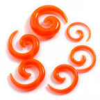Rozťahovač do ucha - špirála priehľadná oranžová