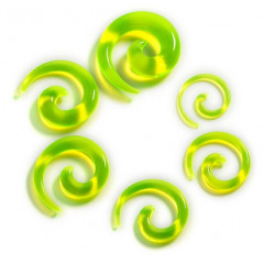 Rozťahovač do ucha - špirála priehľadná zelená