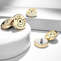 Microdermal - ozdobná, pozlátená patróna