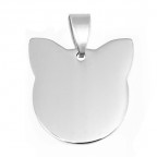 Oceľový prívesok doštička mačacia hlava