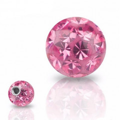 Náhradná gulička s kryštálmi Swarovski®, 10 mm, závit 1,6 mm, farba ROSE