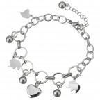 Oceľový náramok so slonmi