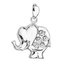 Strieborný prívesok slon s kameňmi Crystals from Swarovski®
