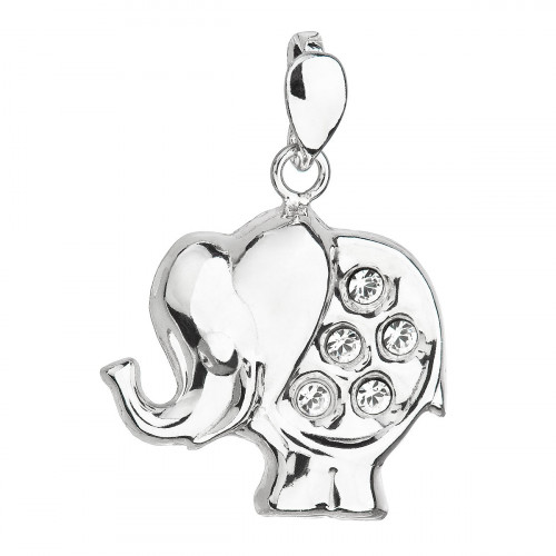 Strieborný prívesok slon s kameňmi Crystals from Swarovski®