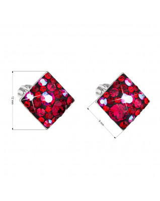 Strieborné skrutkovacie náušnice s kryštálmi Crystals from Swarovski®, Cherry