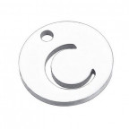 Drobný okrúhly oceľový prívesok - iniciála