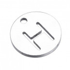 Drobný okrúhly oceľový prívesok - iniciála