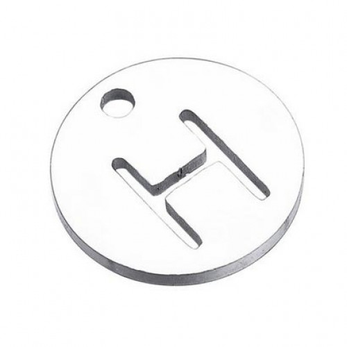 Drobný okrúhly oceľový prívesok - iniciála