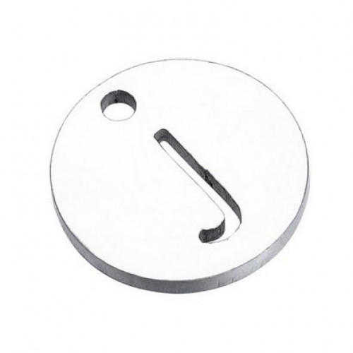 Drobný okrúhly oceľový prívesok - iniciála