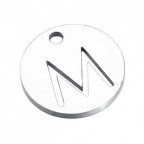 Drobný okrúhly oceľový prívesok - iniciála