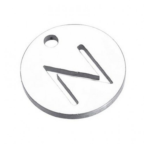 Drobný okrúhly oceľový prívesok - iniciála