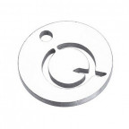 Drobný okrúhly oceľový prívesok - iniciála