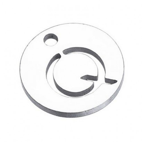 Drobný okrúhly oceľový prívesok - iniciála