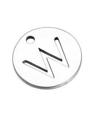 Drobný okrúhly oceľový prívesok - iniciála